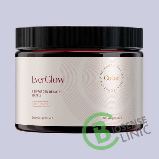 EverGlow marine collagen beauty supplement powder jar for radiant skin, stronger hair and healthy nails | BiosenseAriix